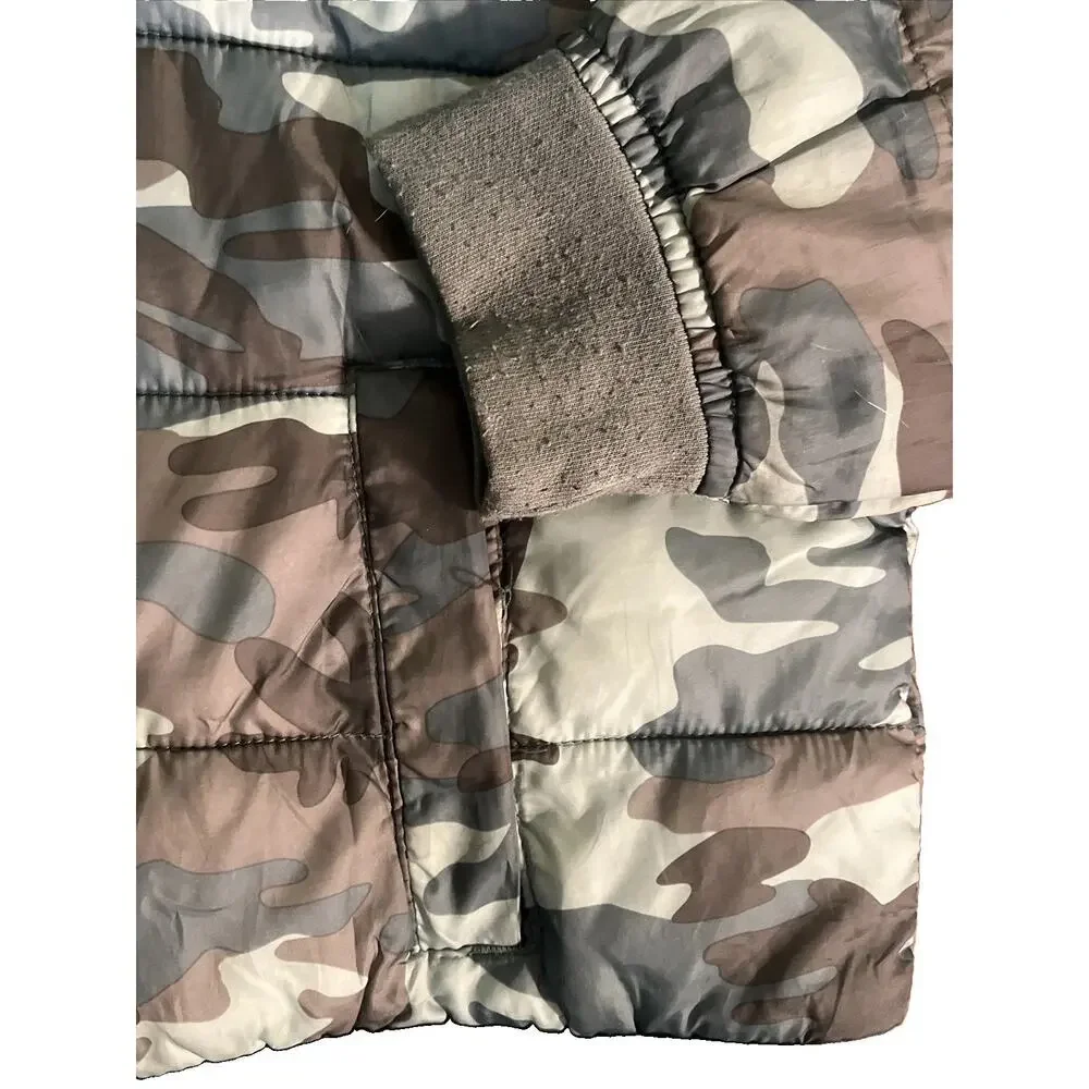 Justice Packable Puffer Jacket Girls Size 14/16 Camo Hooded Coat